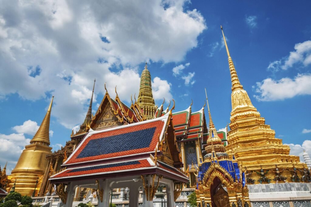 Grand Palace in Bangkok and Wat Phra Kaew Temple Interior
