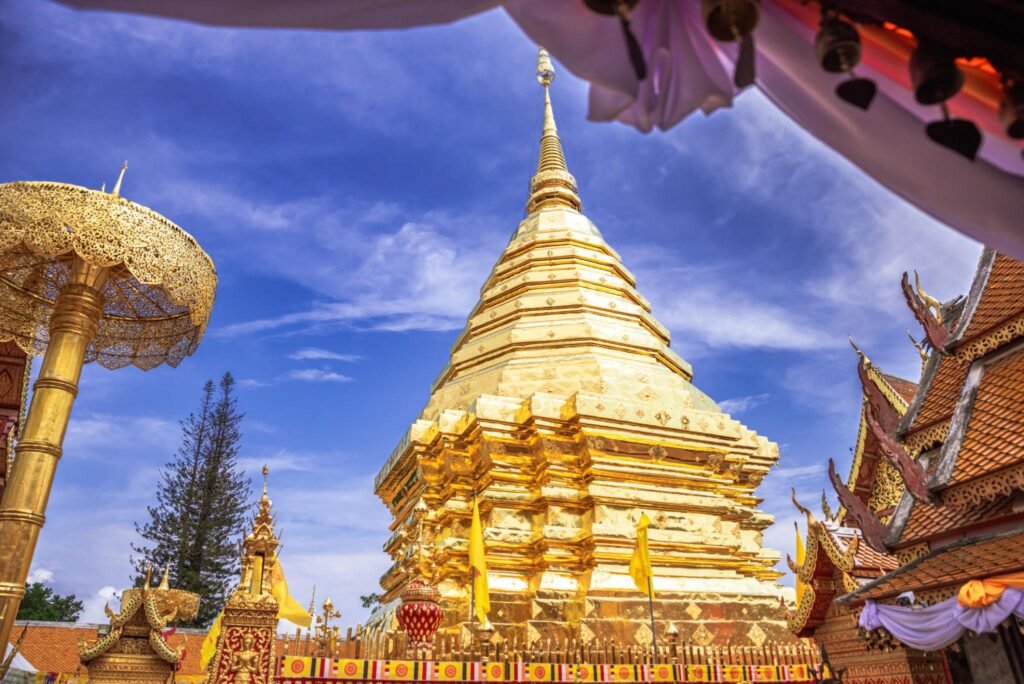 Doi Suthep Temple on top of the mountain in Chiang Mai, Thailand.