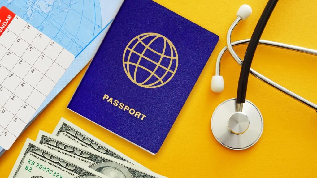 Medical Tourism or Travel Medicine concept. Healthcare Costs Abroad and Travel Health Insurance