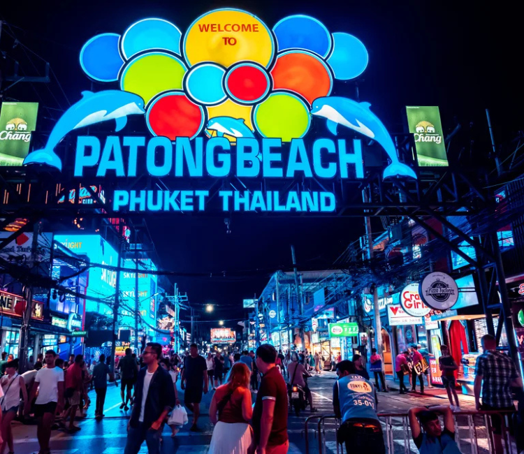 Phuket nightlife Bangla road neon lights