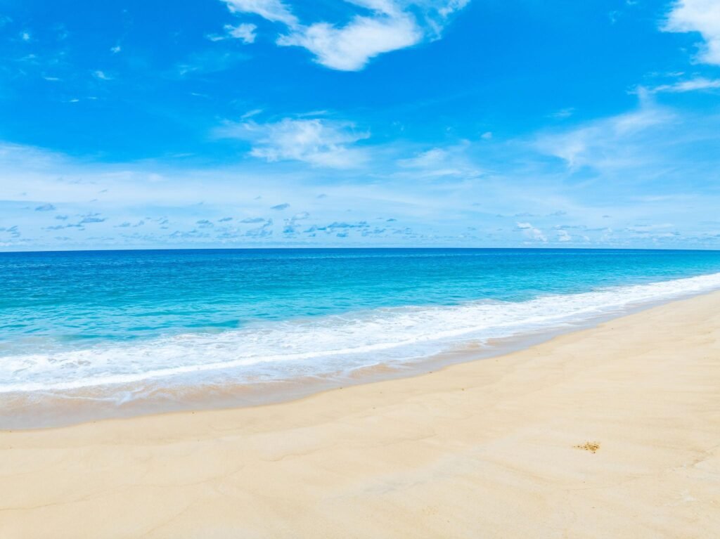Beach in summer season at beach Phuket Thailand, Concept Travel and tour,Empty beach is famous tourist destination at andaman sea