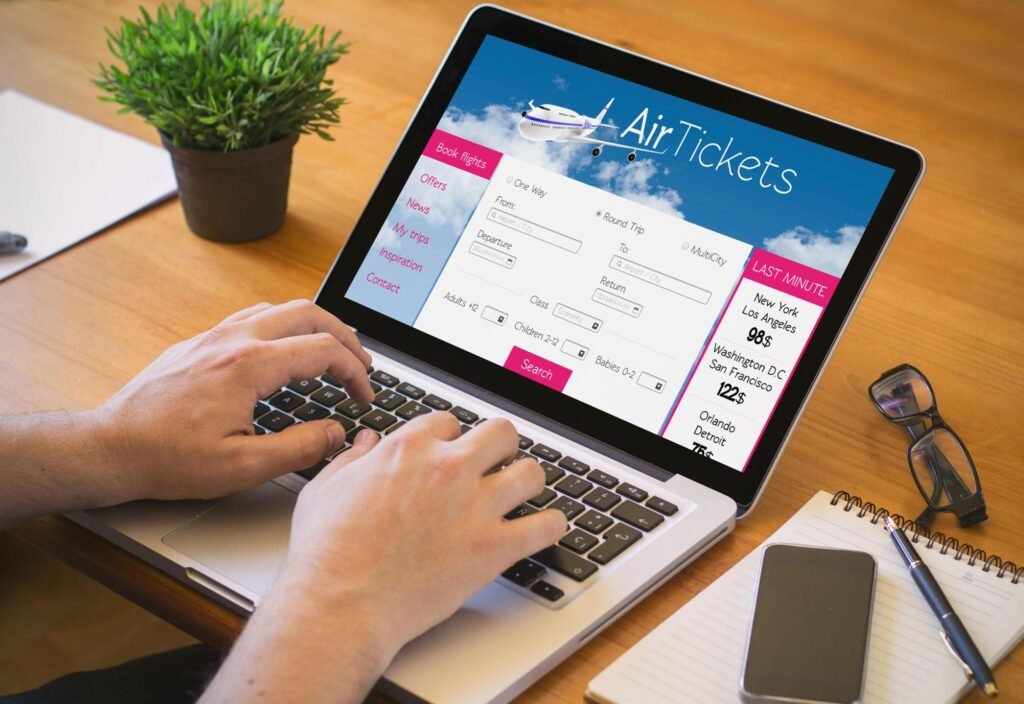 computer desktop tickets fligths web