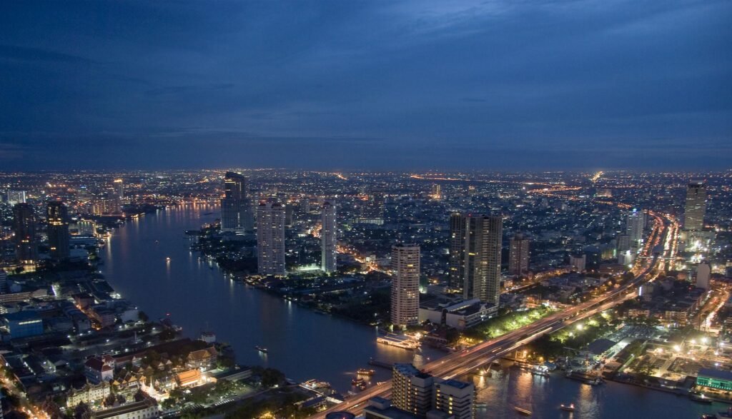Night view over Bangkok