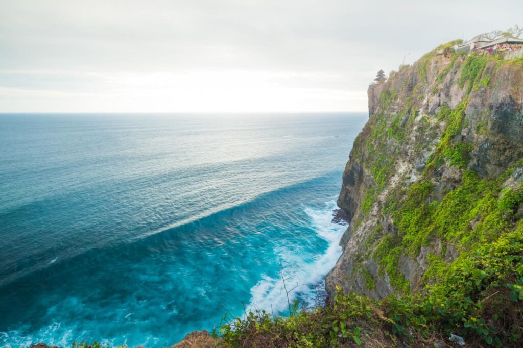 Beautiful Uluwatu Temple perched on top of a cliff in Bali, Indonesia