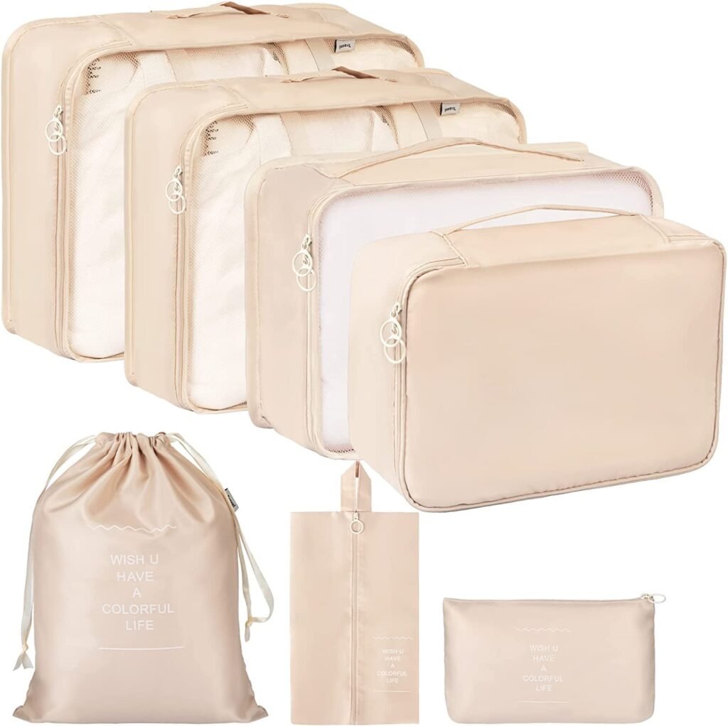PETRICE Polyester Travel Organizer 7 In 1 Travel Laundry Cosmetics Luggage Packing Organizers Set