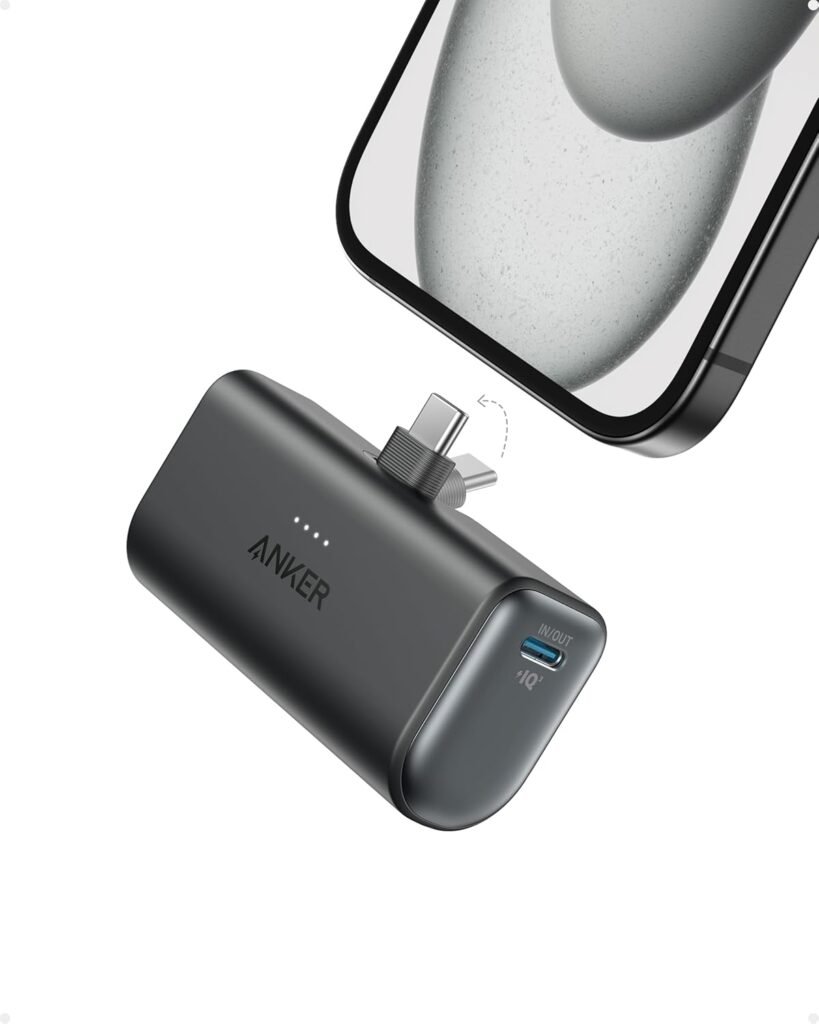 Anker iPhone 15 Portable Charger, Nano Power Bank with Built-in USB C Connector,5,000mAh