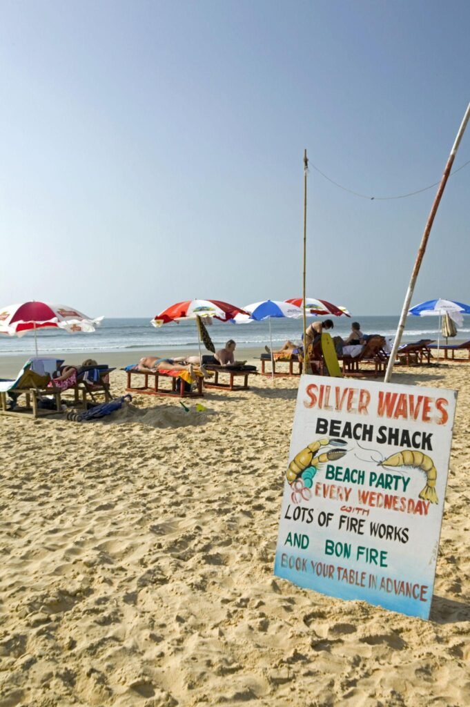 Goa, Mobor, Mobor Beach, Beach shack sign