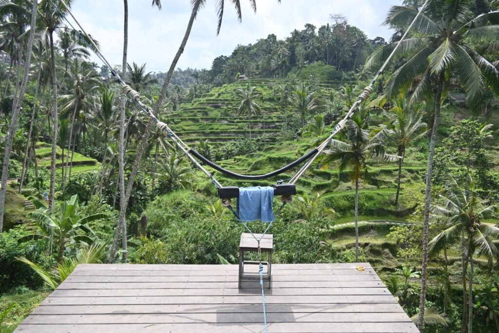 A swing on Tegalalang rice terrace in Ubud, Bali
