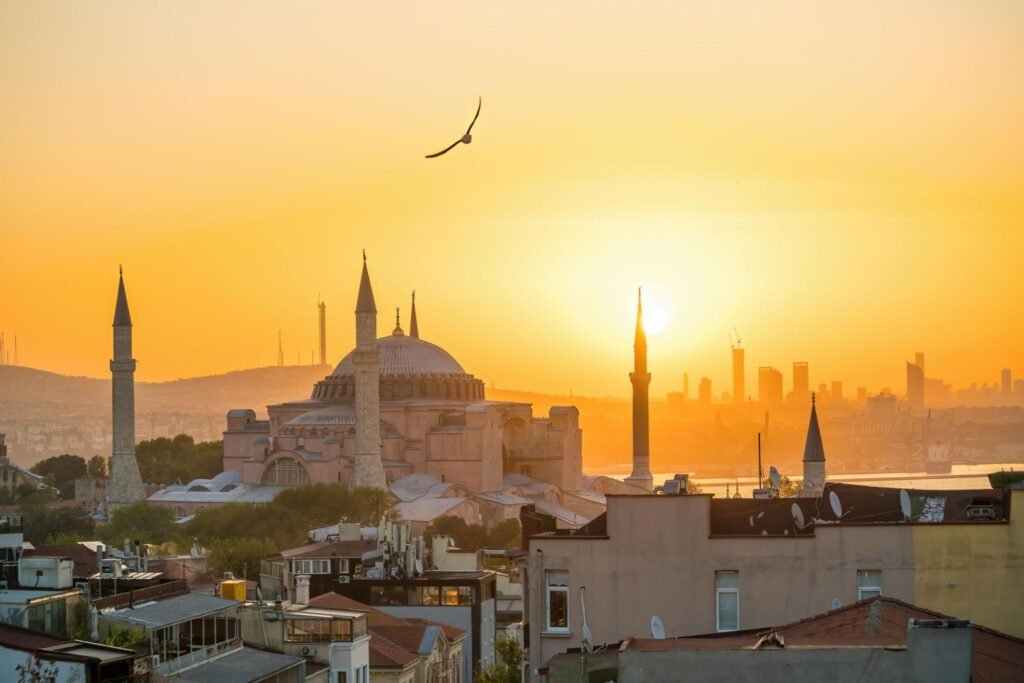 Beautiful view on Hagia Sophia in Istanbul, Turkey from top view