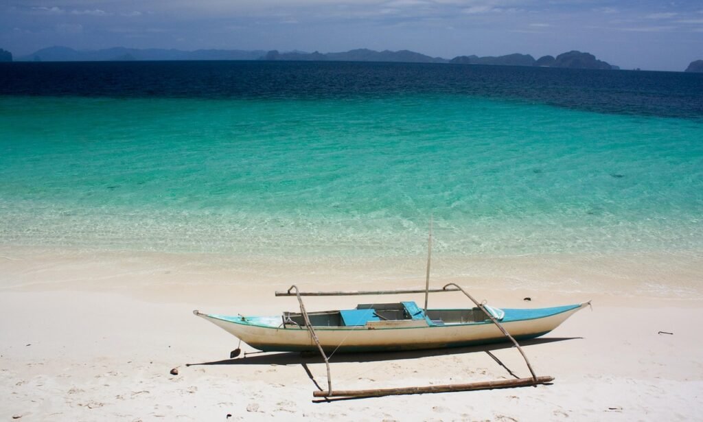 sea, ship, sand, nature, philippines